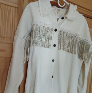 Firm on price Rhinestone Fringe jacket size medium  like new  in great condition